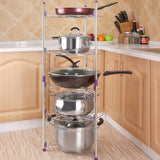Multi-function Kitchen Pot Rack Five-layer Wok Soup Pot Stainless Steel Pot Rack, Five-layer