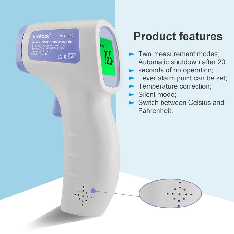 Wintact WT3652 Non-Contact Infrared Thermometer Temperature Measuring Machine, WT3652