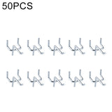 10pcs Supermarket Clothing Shop Pegboard Slat Wall Hook Shelf Hole Plate, Hole Pitch: 2.5cm, Length: 5cm, Wire Diameter: 3.3mm, Length: 5cm