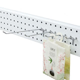 10pcs Supermarket Clothing Shop Pegboard Slat Wall Hook Shelf Hole Plate, Hole Pitch: 2.5cm, Length: 10cm, Wire Diameter: 3.3mm, Length: 10cm