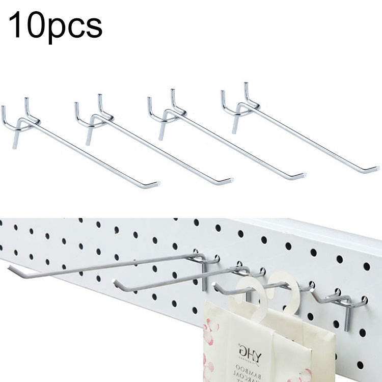 10pcs Supermarket Clothing Shop Pegboard Slat Wall Hook Shelf Hole Plate, Hole Pitch: 2.5cm, Length: 15cm, Wire Diameter: 3.3mm, Length: 15cm Length: 15cm