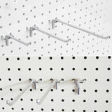 10pcs Supermarket Clothing Shop Pegboard Slat Wall Hook Shelf Hole Plate, Hole Pitch: 2.5cm, Length: 15cm, Wire Diameter: 3.3mm, Length: 15cm