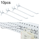 10pcs Supermarket Clothing Shop Pegboard Slat Wall Hook Shelf Hole Plate, Hole Pitch: 2.5cm, Length: 20cm, Wire Diameter: 3.3mm, Length: 20cm Length: 20cm