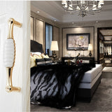 5027-128 Gold Imitated Zinc Alloy Ceramic Handle for Cabinet Wardrobe Drawer Door, Hole Spacing: 128mm, 5027-128
