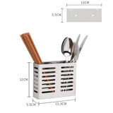 304 Stainless Steel Wall-mounted Kitchen Rack Hanging Knife Holder Double Cage Chopsticks Canister, Double Cage Chopsticks Canister