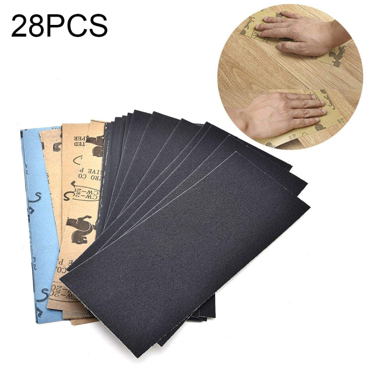 28 PCS LANHU Grit 120-3000 Wet And Dry Polishing Grinding Sandpaper，Size: 22.9 x 9.1cm, 28 PCS 28 PCS
