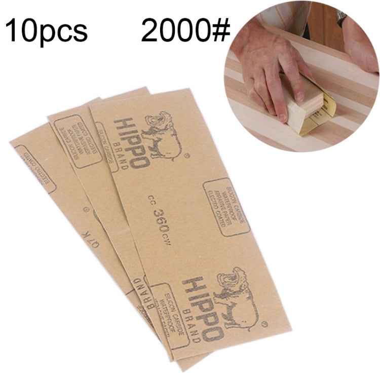 10pcs Grit 2000 Wet And Dry Polishing Grinding Sandpaper，Size: 23 x 9cm, Grit 2000