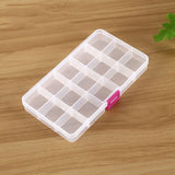 Removable Grid Plastic 15 Slots Box Organizer for Jewelry Earring Fishing Hook Small Accessories, 15 Slots (Purple+Blue), 15 Slots (Baby Blue+Blue), 15 Slots (White+Blue), 15 Slots (White+Pink)