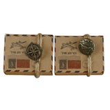 100 PCS European Wedding Retro Kraft Paper Mail Pattern Sugar Box, Size: 6x3.5x4.5cm, Earth shaped, Compass shapped