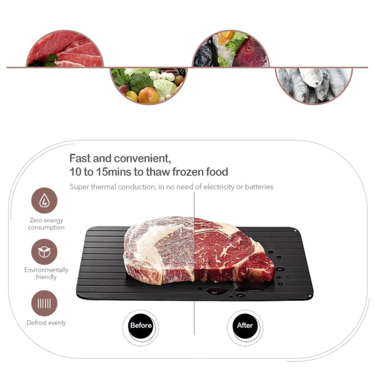 Kitchen Tool Rapid Defrosting Tray Thawing Plate Frozen Food Defrost Without Electricity, Size: 11.6 x 8 inch, Medium 3mm