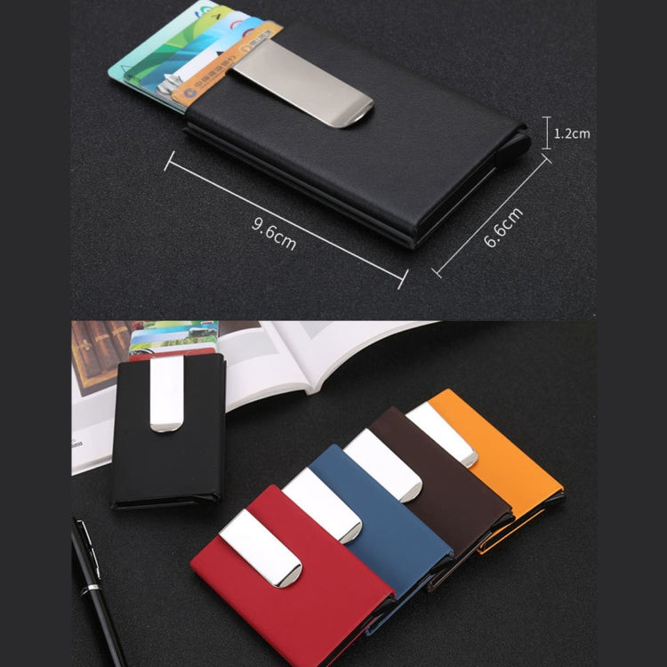Frosted Antimagnetic Solid Color Credit Card Holder Money Clip Wallet, Size: 10*6.6cm, Red, Black