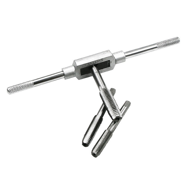 12 PCS Multi-specification Tap and Die Combination Set Hand Metric Wire Tapping Wrench Winch, 12 PCS