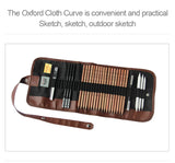 Beginner Sketching Tools (18 PCS Sketching Pencils + Charcoal Pencil + Erasers + Pen Curtain + Art Knife) Sketching Set, Sketching Set