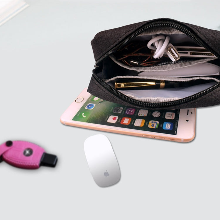 Simple Multi-functional Digital Device Travel Storage Bag for Phones, Power Bank, U-disk, Earphones, Data Cable and etc, Small Size: 16*11*5cm, DY01 16x11x5cm, Size: 16*11*5cm Black, Size: 16*11*5cm Pink, Size: 16*11*5cm Grey
