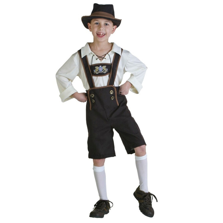 Halloween Costume Children Beer Costume Oktoberfest Suits England Style Cosplay, Size:L, Waistline: 76cm, Dress Length: 59cm, Long Pants: 46cm, Suggested Height:115-125cm, Size: L Children