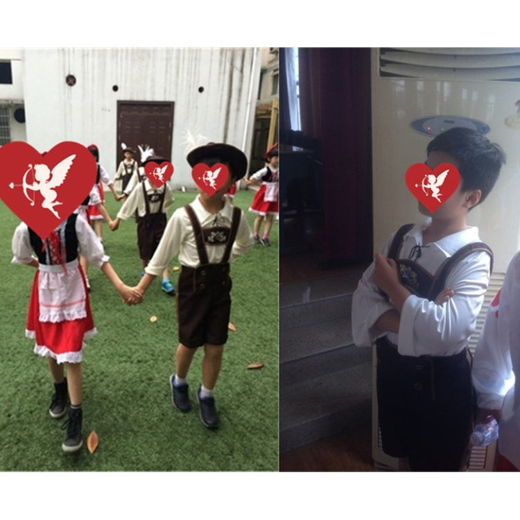 Halloween Costume Children Beer Costume Oktoberfest Suits England Style Cosplay, Size:XL, Waistline: 80cm, Dress Length: 62cm, Long Pants: 49cm, Suggested Height:145-160cm, Size: XL Children