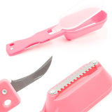 2 PCS Kitchen Essential Fish Scraper Fish Scale Planing Knife with Cover, 20x5.2cm Pink, 20x5.2cm Green, 20x5.2cm Blue