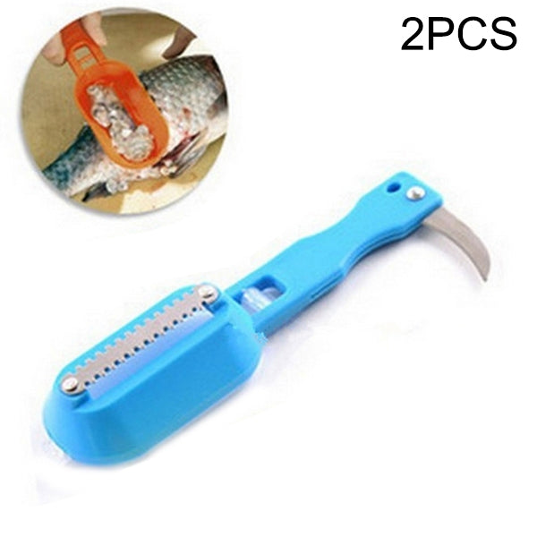 2 PCS Kitchen Essential Fish Scraper Fish Scale Planing Knife with Cover, 20x5.2cm Pink, 20x5.2cm Green, 20x5.2cm Blue 20x5.2cm Blue Blue