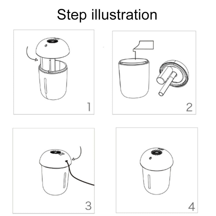 3 in 1 Multi-function USB Charge Mushroom Shape Electric Aroma Essential Ultrasonic Aromatherapy Cool Mist Humidifier with Extended USB Port