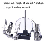 90mm Diameter 5X Multifunction Spring Iron Stand with Magnifying Glass, 5X