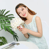 Wedding Holding Pearl Diamond Flowers Bridal Bouquet Accessories Bridesmaid Rhinestone Party Wedding Decoration Supplies, Diameter: 20cm, D453 Milk White, D453, D453 Milk White + White