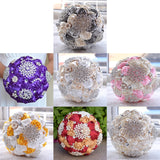 Wedding Holding Pearl Diamond Flowers Bridal Bouquet Accessories Bridesmaid Rhinestone Party Wedding Decoration Supplies, Diameter: 20cm, D453 Milk White, D453, D453 Milk White + White