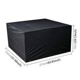 Anti-UV Waterproof Dust-proof 210D Oxford Cloth Folding Table Chairs Protective Cover Outdoor Furniture Set Cover, Size: 213*132*74cm(Black), Size: 213*132*74cm