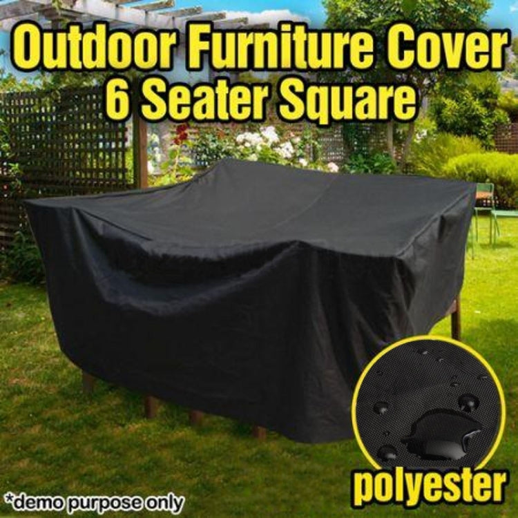 Anti-UV Waterproof Dust-proof 210D Oxford Cloth Folding Table Chairs Protective Cover Outdoor Furniture Set Cover, Size: 250*250*90cm(Black), Size: 250*250*90cm