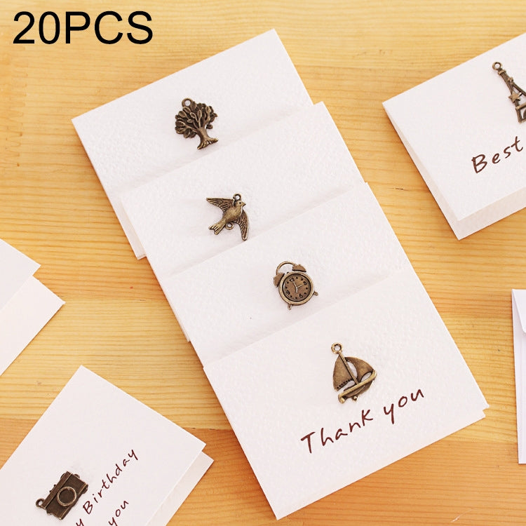 20 PCS Creative Simple Mini Ornaments Greeting Card Birthday Card DIY Folding Blessing Card Postcard, Random Style Delivery, DIY Folding Blessing Card DIY Folding Blessing Card