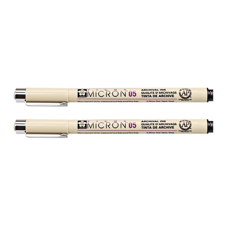 2 PCS Archival Pigment Ink Drawing Fineliner Pens Nib Manga Micron Pen, 0.45mm, 0.5mm, 0.25mm, 0.3mm, 0.35mm