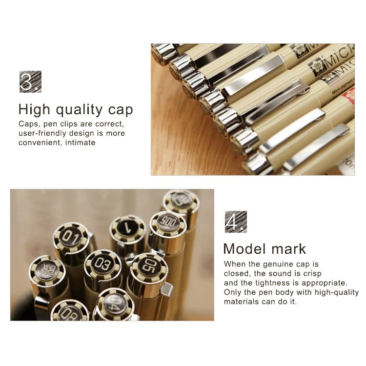 2 PCS Archival Pigment Ink Drawing Fineliner Pens Nib Manga Micron Pen, 0.45mm, 0.5mm, 0.25mm, 0.3mm, 0.35mm