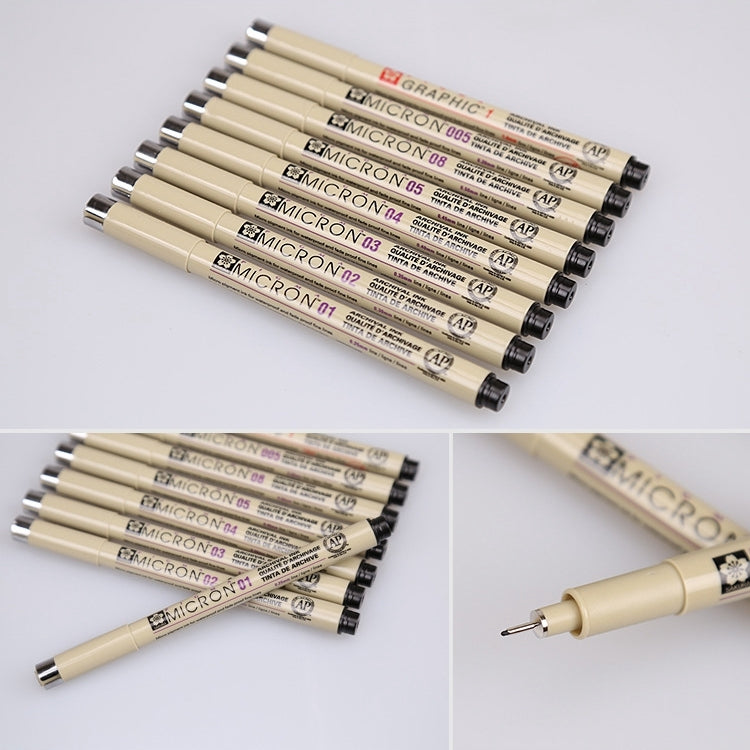 2 PCS Archival Pigment Ink Drawing Fineliner Pens Nib Manga Micron Pen, 0.45mm, 0.5mm, 0.25mm, 0.3mm, 0.35mm