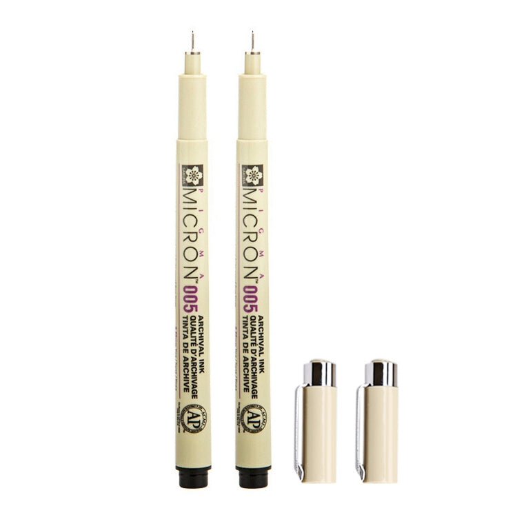 2 PCS Archival Pigment Ink Drawing Fineliner Pens Nib Manga Micron Pen, 0.45mm, 0.5mm, 0.25mm, 0.3mm, 0.35mm