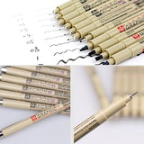 2 PCS Archival Pigment Ink Drawing Fineliner Pens Nib Manga Micron Pen, 0.5mm, 0.25mm, 0.3mm, 0.35mm, 0.4mm, 0.45mm