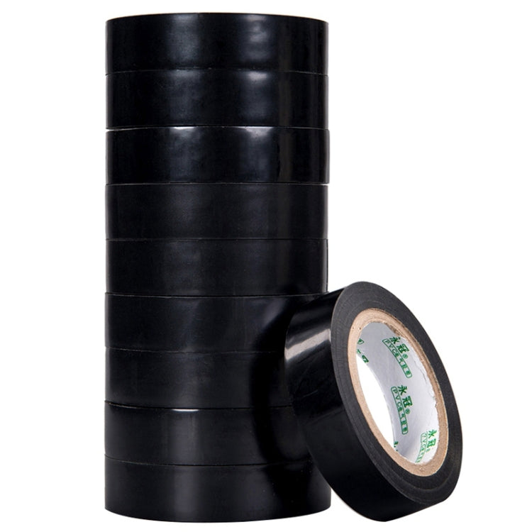 10 PCS 16mm Waterproof PVC Insulating Tare Electricians Electrical Tape, 16mmx10m 10PCS 16mmx10m 10PCS Black