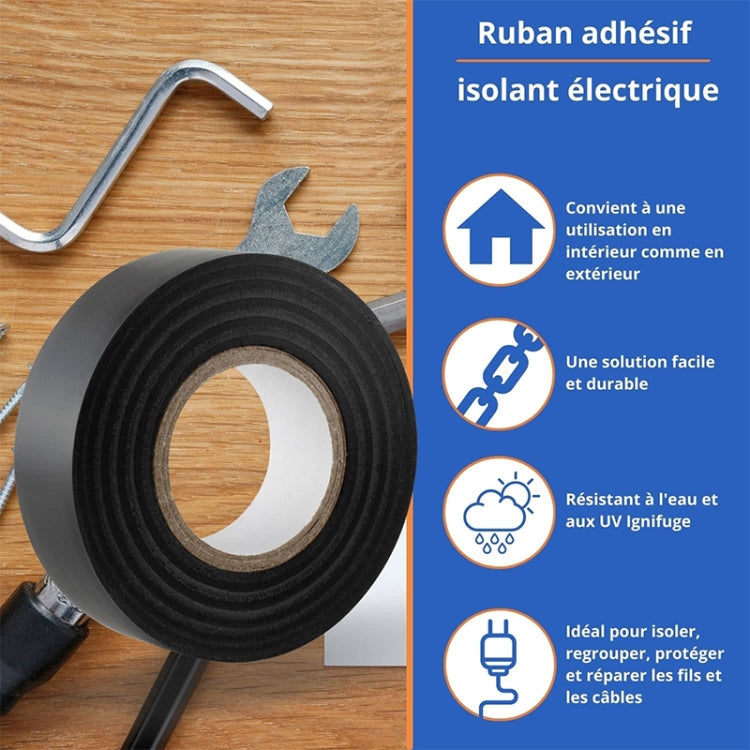 10 PCS 16mm Waterproof PVC Insulating Tare Electricians Electrical Tape, 16mmx10m 10PCS