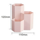 Creative Hexagon Pen Holder Stationery Cosmetics Storage Box