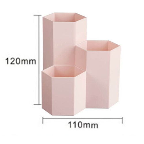 Creative Hexagon Pen Holder Stationery Cosmetics Storage Box
