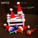 20 PCS Christmas Dinner Table Decoration Candy Lollipop Hat, Non-woven Fabric Mini Christmas Hat, Candy Lollipop Hat Candy Lollipop Hat