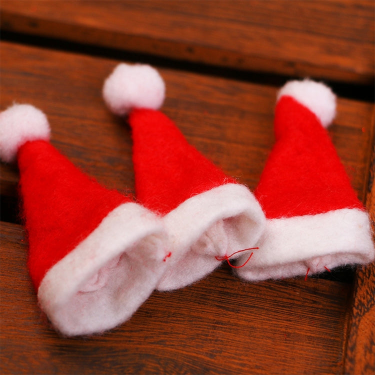 20 PCS Christmas Dinner Table Decoration Candy Lollipop Hat, Non-woven Fabric Mini Christmas Hat, Candy Lollipop Hat