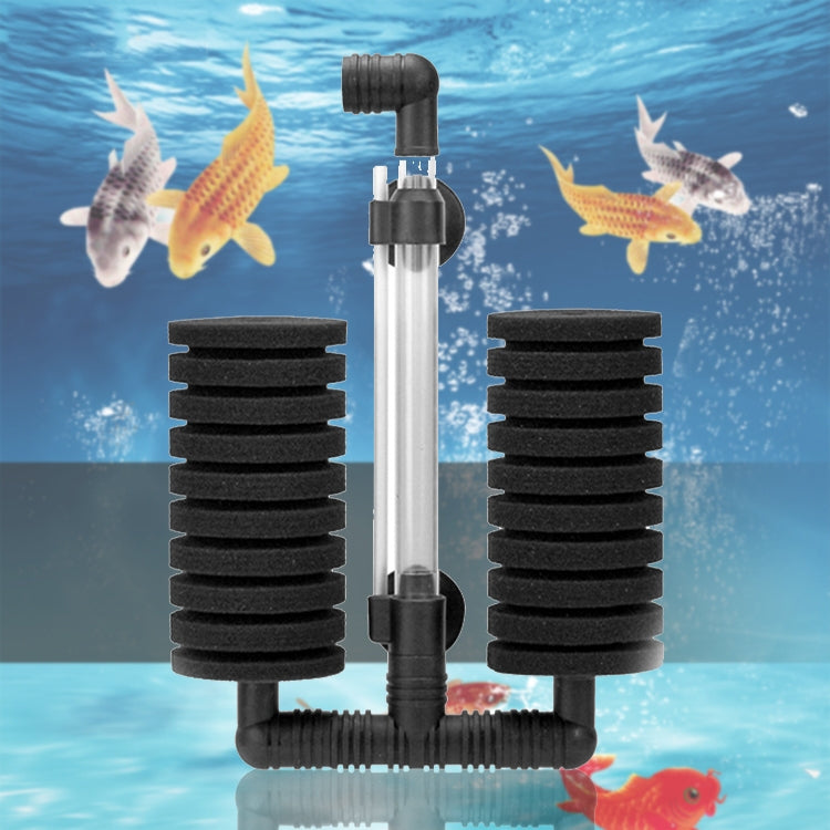 Wall-mounted Aquarium Mini Double Head Pneumatic Mute Biochemical Cotton Filter, HC7149A, HC7149B, HC7149C, HC7149D HC7149B