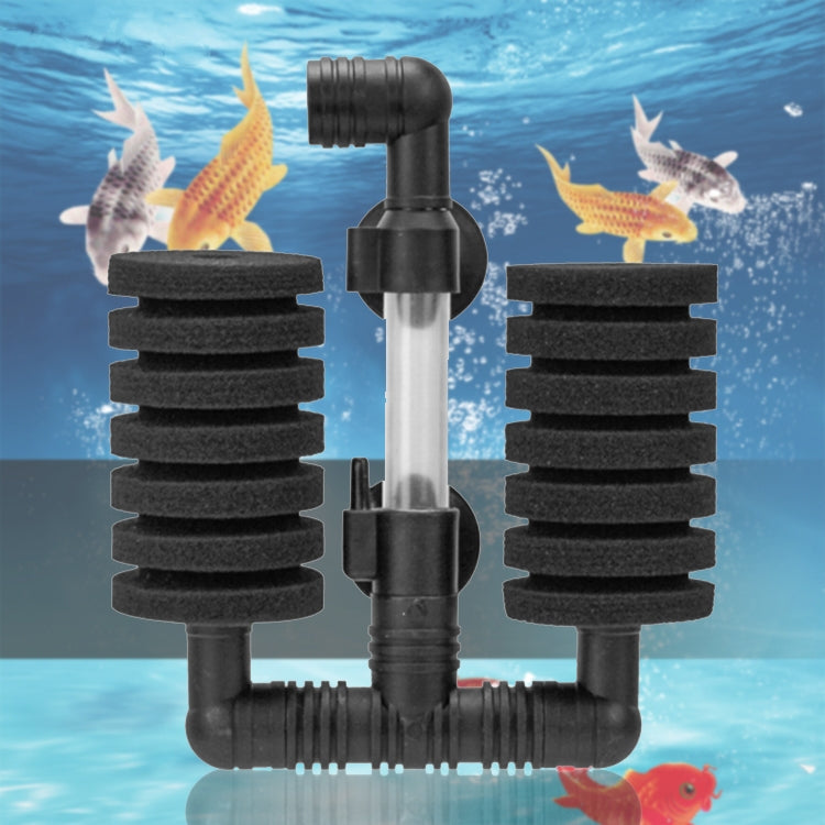 Wall-mounted Aquarium Mini Double Head Pneumatic Mute Biochemical Cotton Filter, HC7149A, HC7149B, HC7149C, HC7149D HC7149C