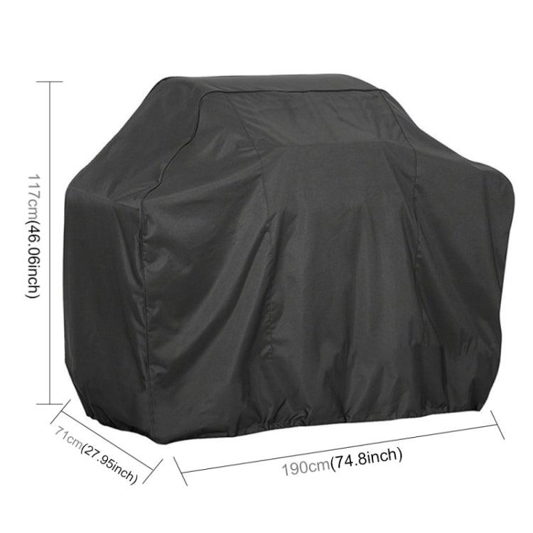 Outdoor Anti-UV Waterproof Dust-proof 210D Oxford Cloth BBQ Square Protective Bag Charcoal Barbeque Grill Cover, Size: 190x70x117cm, Size: 190x70x117cm