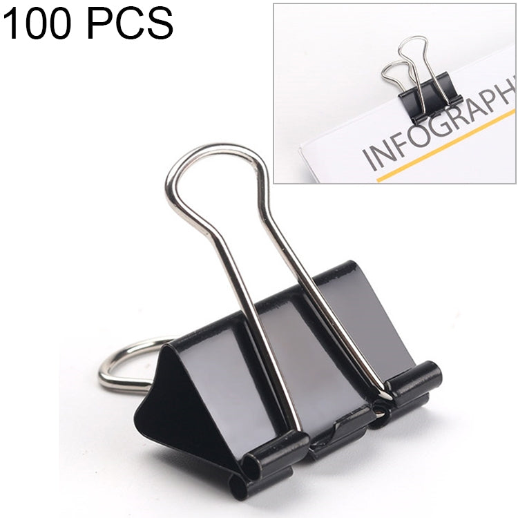 100PCS 19mm Black Metal Clip Notes Letter Paper Clip Office Bind, 100PCS / 19mm 100PCS 19mm