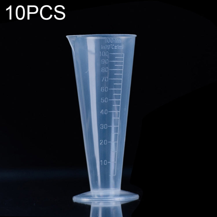 10 PCS 100ml Food Grade PP Plastic Flask Digital Cone Measuring Cup Cylinder Scale Measure Glass Lab Laboratory Tools, 100ml 100ml