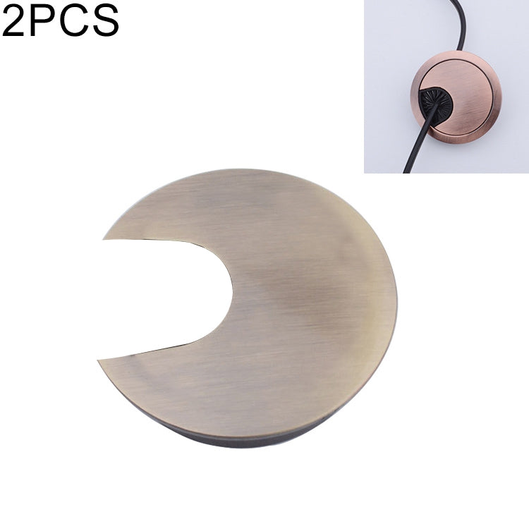 2 PCS Desk Computer Desktop Zinc Alloy Round Threading Box Hole Cover, Hole Diameter: 35mm (Bright Gold), 35mm Matte Silver, 35mm Brushed Steel, 35mm Bright Gold, 35mm Green Bronze, 35mm Red Bronze, 35mm Matte Black 35mm Green Bronze HC7296A