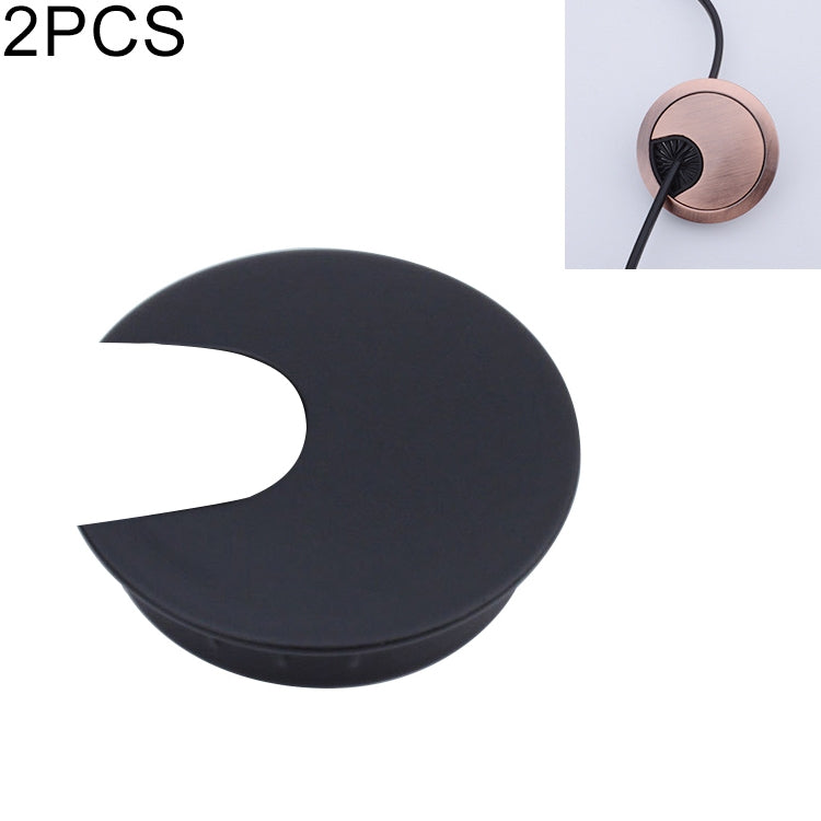 2 PCS Desk Computer Desktop Zinc Alloy Round Threading Box Hole Cover, Hole Diameter: 35mm (Bright Gold), 35mm Matte Silver, 35mm Brushed Steel, 35mm Bright Gold, 35mm Green Bronze, 35mm Red Bronze, 35mm Matte Black 35mm Matte Black HC7296C