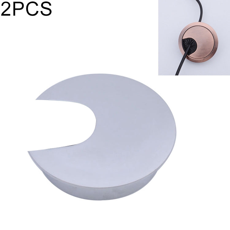 2 PCS Desk Computer Desktop Zinc Alloy Round Threading Box Hole Cover, Hole Diameter: 35mm (Bright Gold), 35mm Matte Silver, 35mm Brushed Steel, 35mm Bright Gold, 35mm Green Bronze, 35mm Red Bronze, 35mm Matte Black 35mm Matte Silver HC7296D