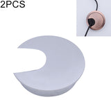 2 PCS Desk Computer Desktop Zinc Alloy Round Threading Box Hole Cover, Hole Diameter: 35mm (Bright Gold), 35mm Matte Silver, 35mm Brushed Steel, 35mm Bright Gold, 35mm Green Bronze, 35mm Red Bronze, 35mm Matte Black 35mm Matte Silver HC7296D
