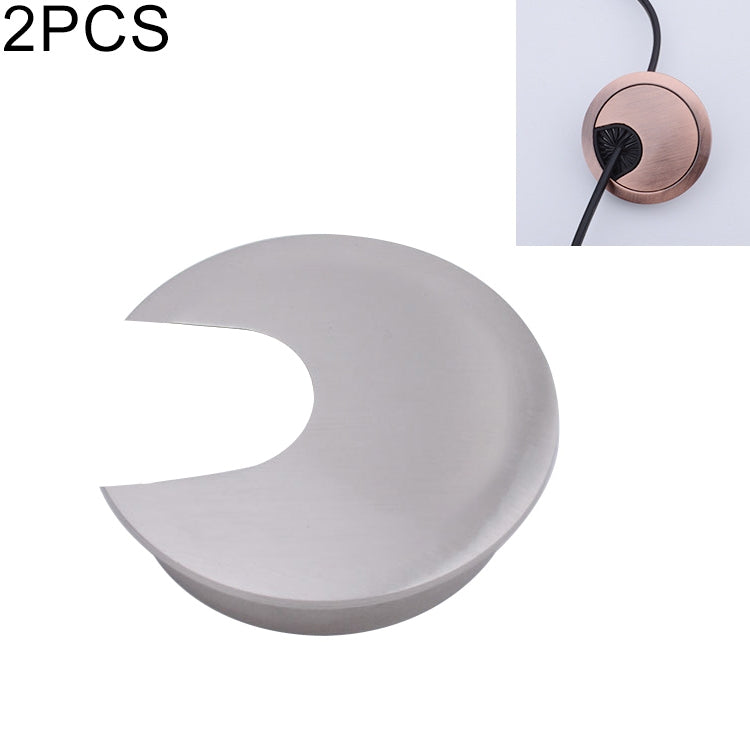 2 PCS Desk Computer Desktop Zinc Alloy Round Threading Box Hole Cover, Hole Diameter: 35mm (Bright Gold), 35mm Matte Silver, 35mm Brushed Steel, 35mm Bright Gold, 35mm Green Bronze, 35mm Red Bronze, 35mm Matte Black 35mm Brushed Steel HC7296E